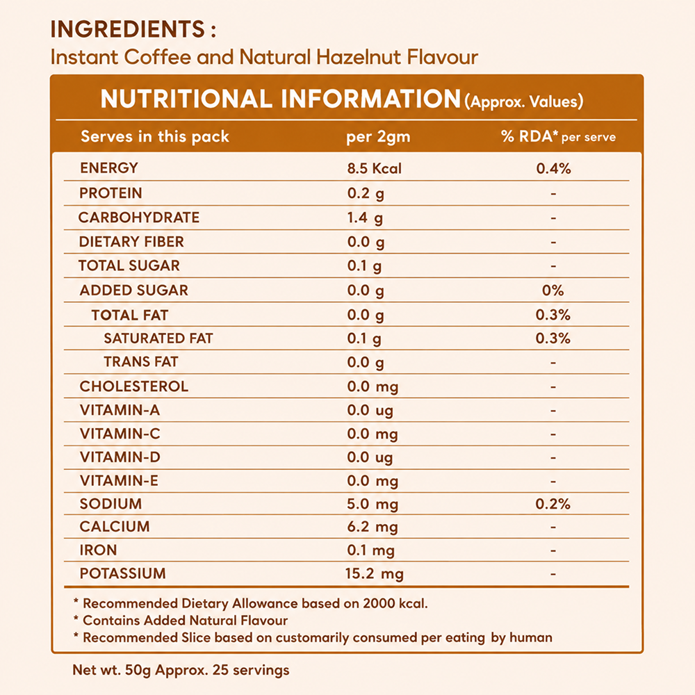 Pure Hazelnut Instant Coffee Powder