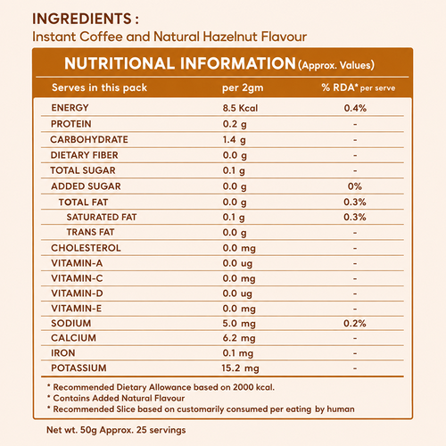 Pure Hazelnut Instant Coffee Powder