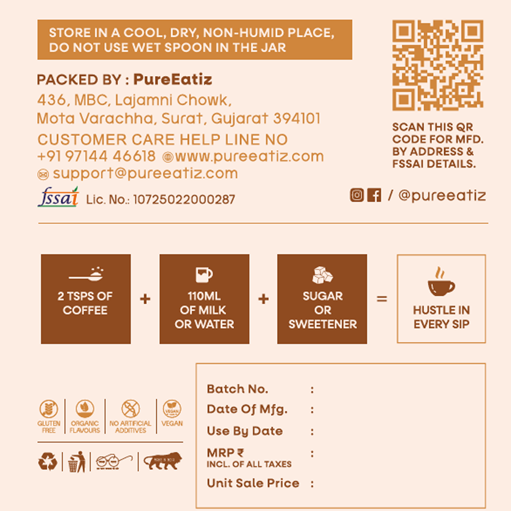 Pure Hazelnut Instant Coffee Powder